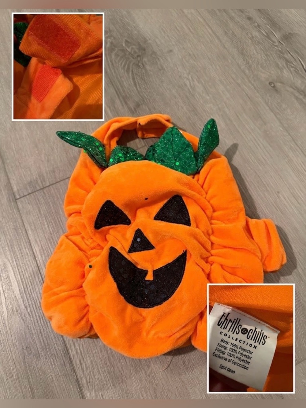 Thrills & Chills Pumpkin Dog Costume Small - Like New